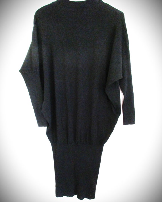 ZARA KNIT Long Sleeve Clingy Black Pullover Dress… - image 8