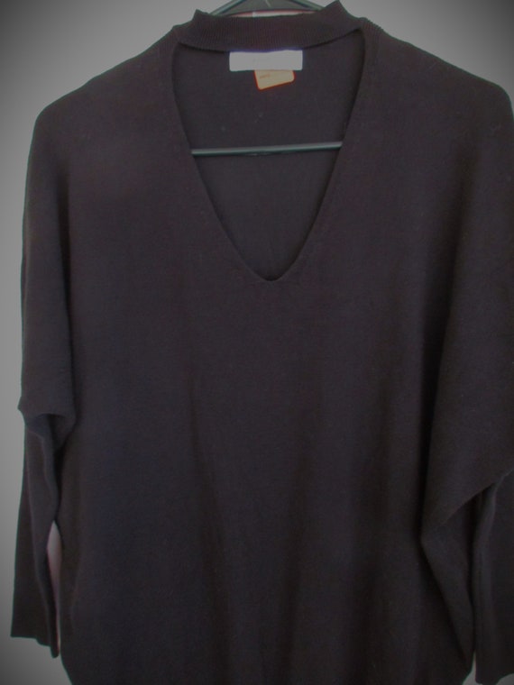ZARA KNIT Long Sleeve Clingy Black Pullover Dress… - image 3