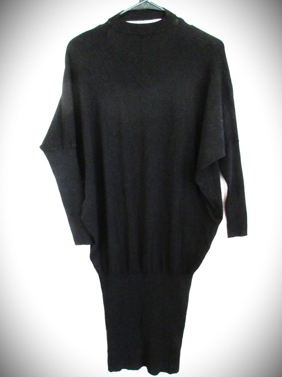 ZARA KNIT Long Sleeve Clingy Black Pullover Dress… - image 9