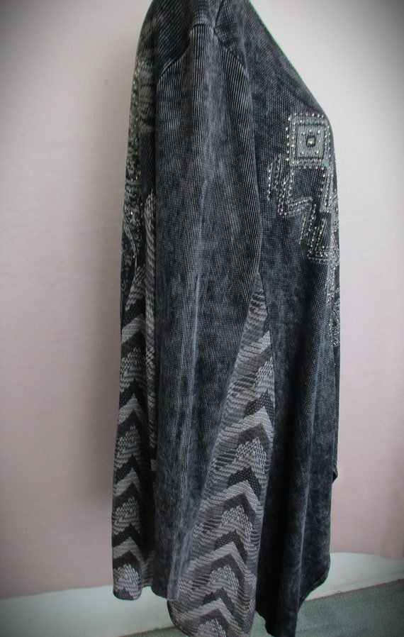 Size XL VOCAL USA Gray/Black Studded Cardigan Jac… - image 5