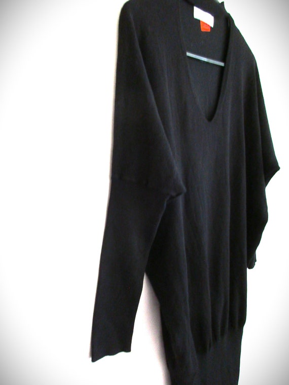 ZARA KNIT Long Sleeve Clingy Black Pullover Dress… - image 4