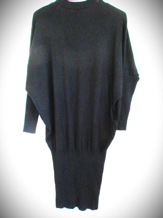 ZARA KNIT Long Sleeve Clingy Black Pullover Dress… - image 6
