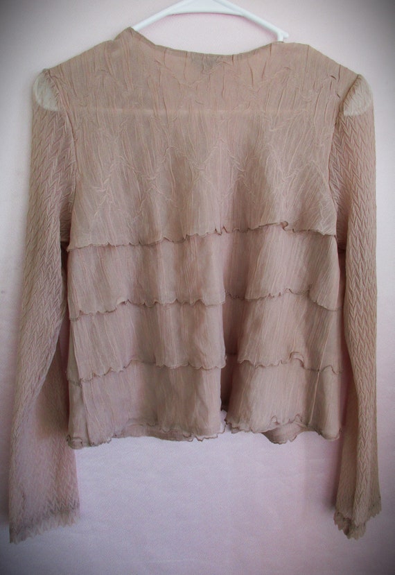 Size S 90s KOMAROV Off-Pink Blouse/Top Delicate F… - image 7