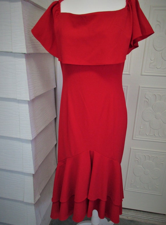 Size M Dark Red Flapper Type Sleeveless Dress Wit… - image 1