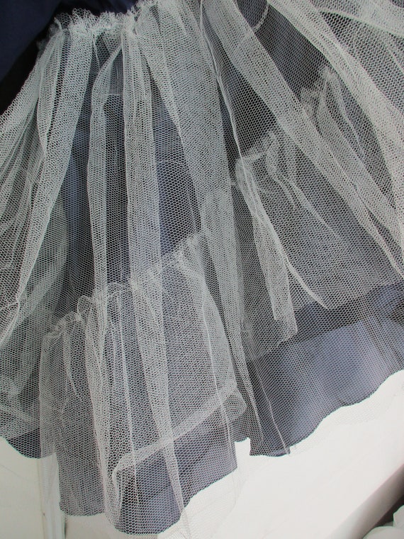 SIZE SMALL 50s Style 2 Underskirts Dark Blue Cott… - image 9