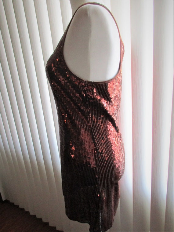 Size LARGE HOLLYWOOD GLAM! Beautiful Copper Sequi… - image 6