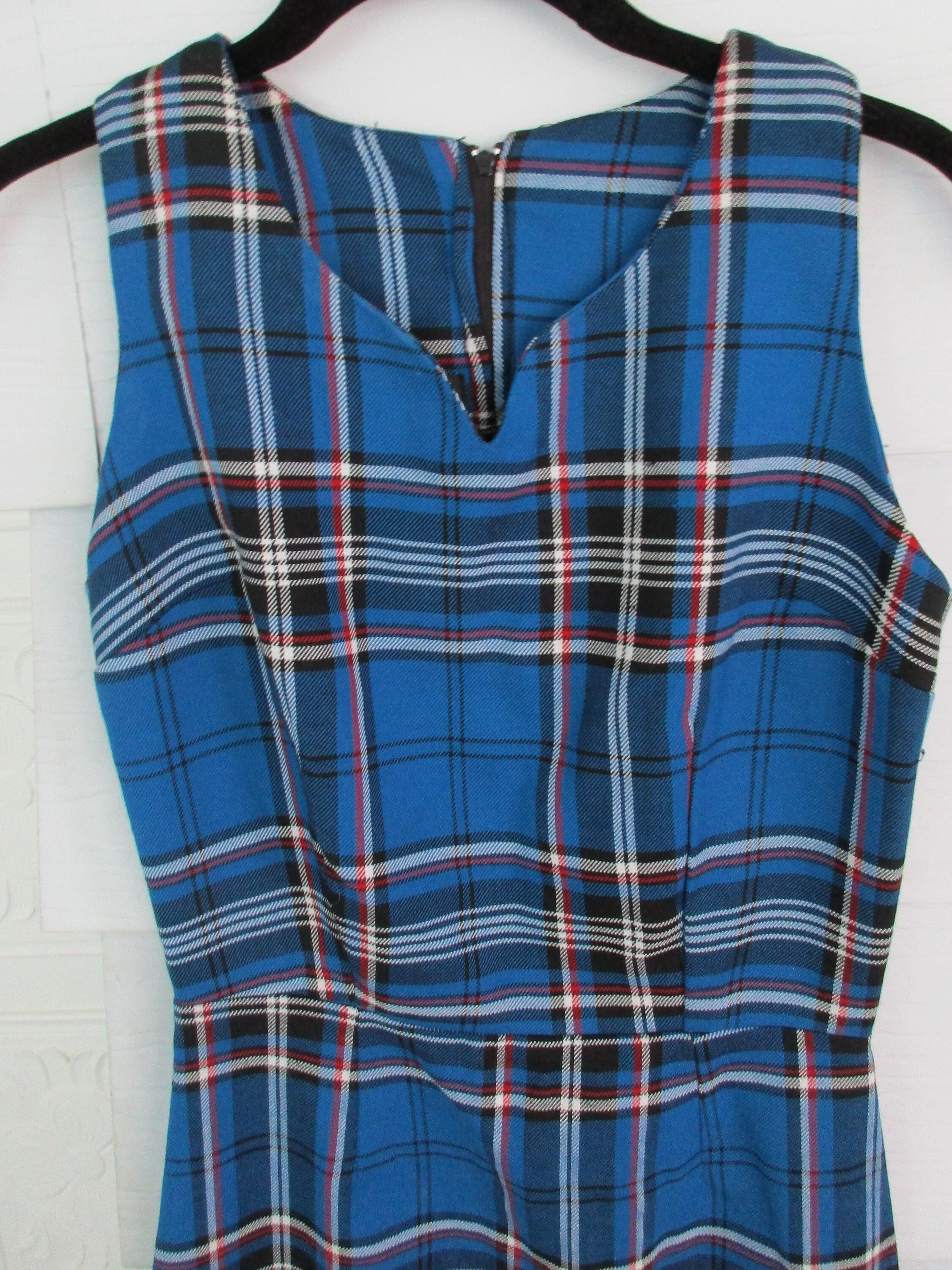Blue check pinafore dress online