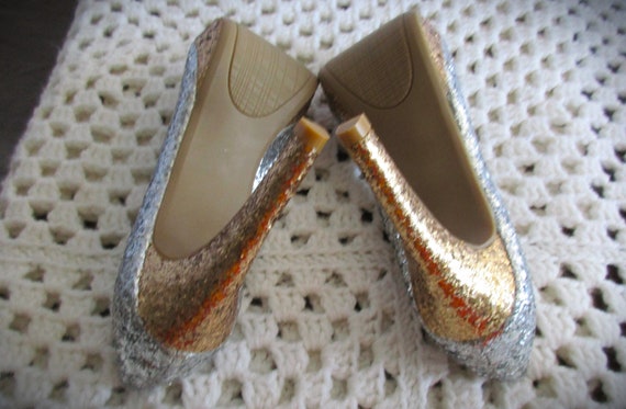 Size 7M FUNKY FUNKY BLING! Fun Disco Silver/Gold … - image 7