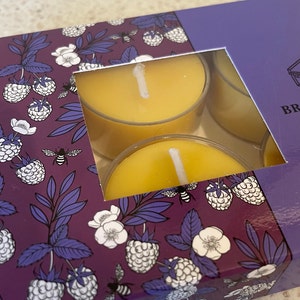 Beeswax Scented Tea Light Candles / Beeswax and Coconut Blend / Mulberry / 6 Pack