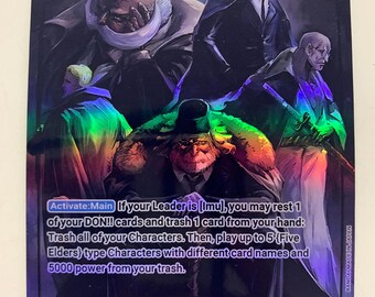 one piece card game 5 elders alt art OP13-082 Five (SR) variation to centering Five Elders Alt Art from