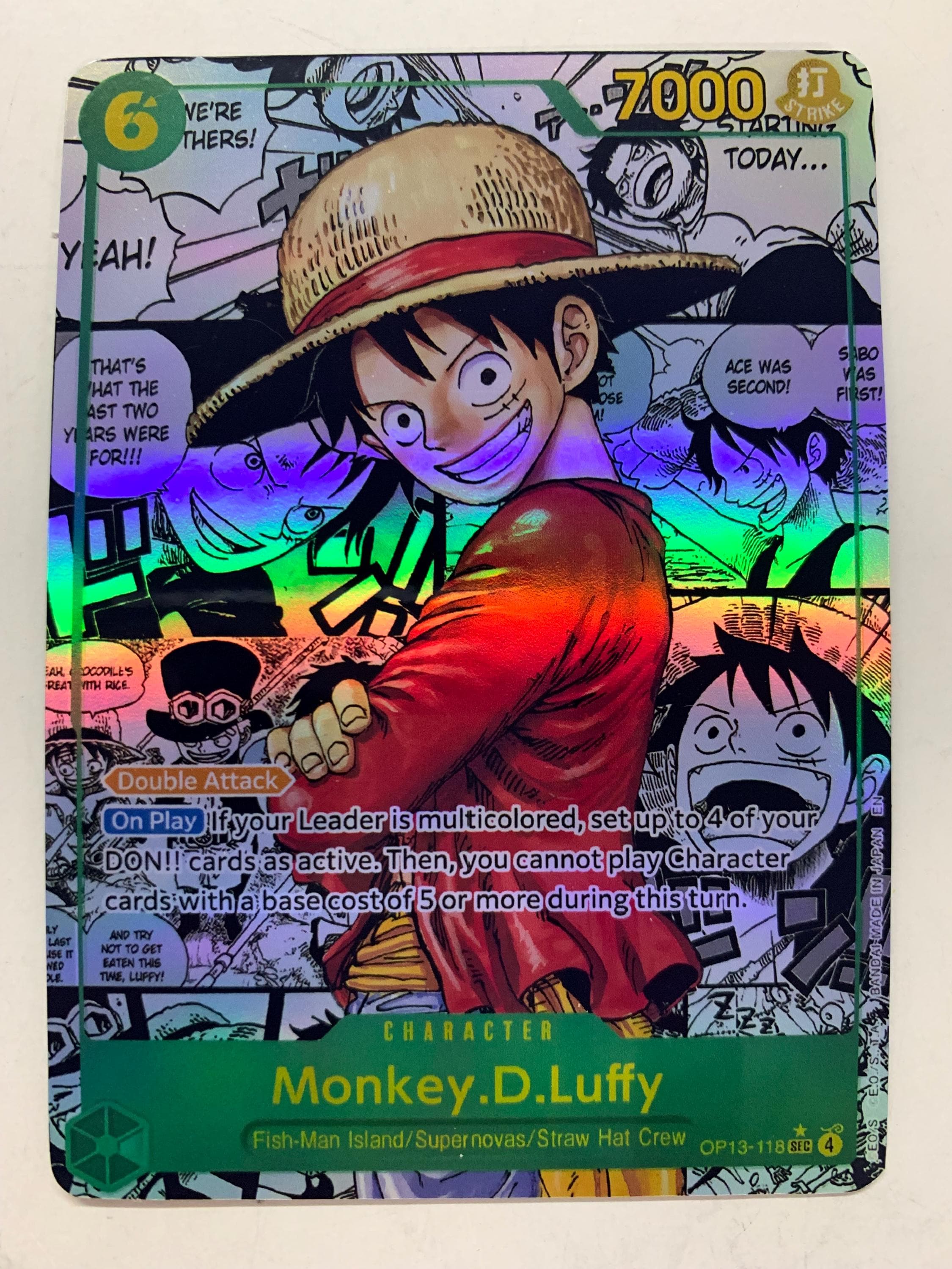 Monkey.d.luffy OP13-118 (alternate Art) | FULL HOLO | Orica PROXY