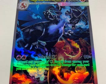 Mega Charizard X Ex 125/094 | FULL HOLO | Orica PROXY - Etsy
