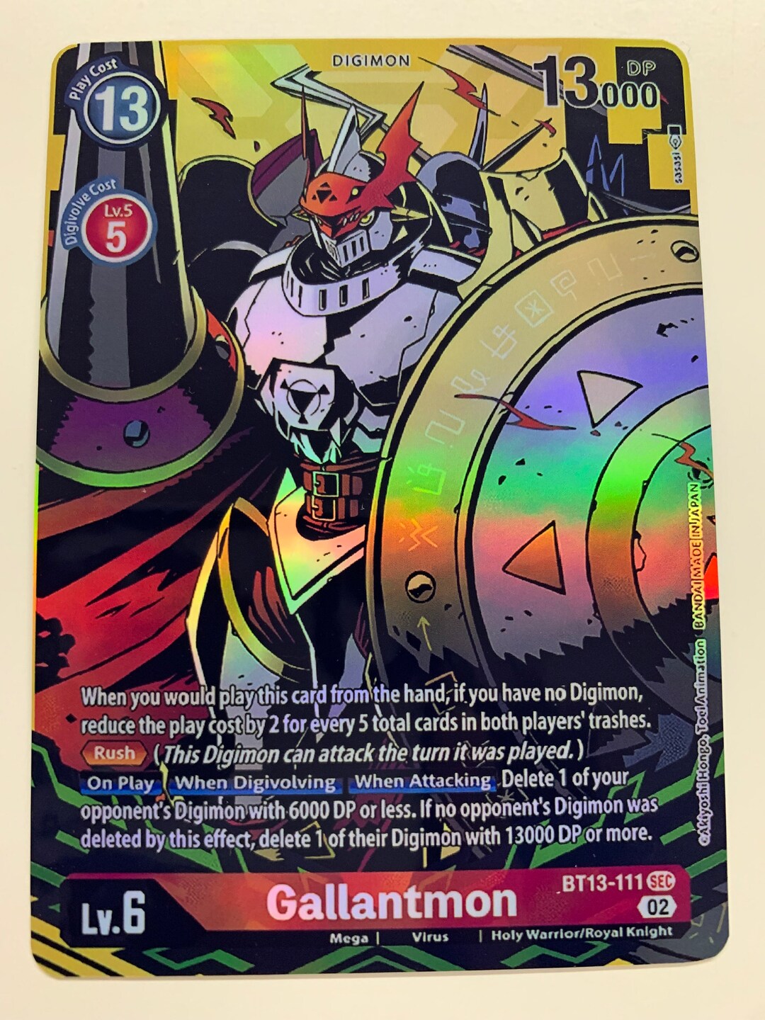 Gallantmon BT13-111 (alternate Art) | FULL HOLO | Orica