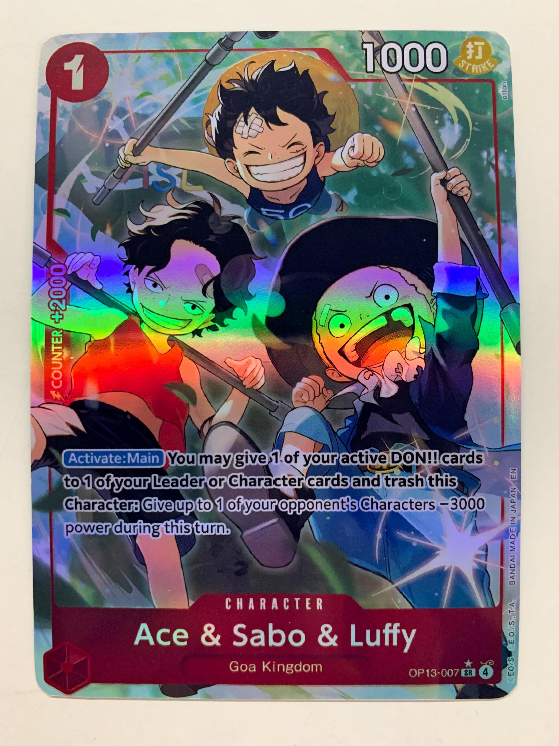 Buy Ace Sabo Luffy OP13-007 (alternate Art) | FULL HOLO | Orica 