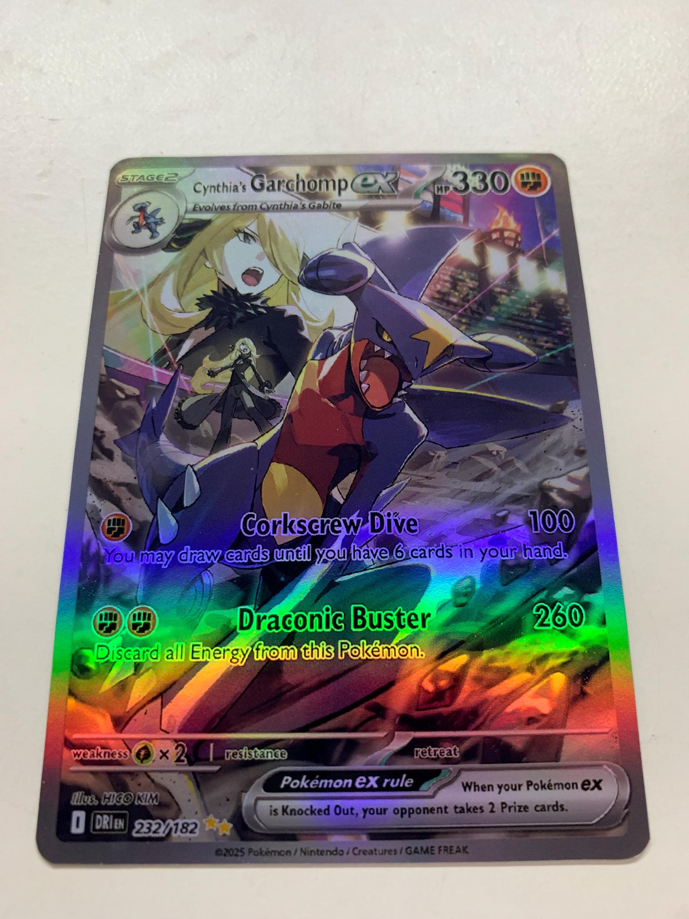 Cynthia's Garchomp Ex 232/182 | FULL HOLO | Orica PROXY - Etsy