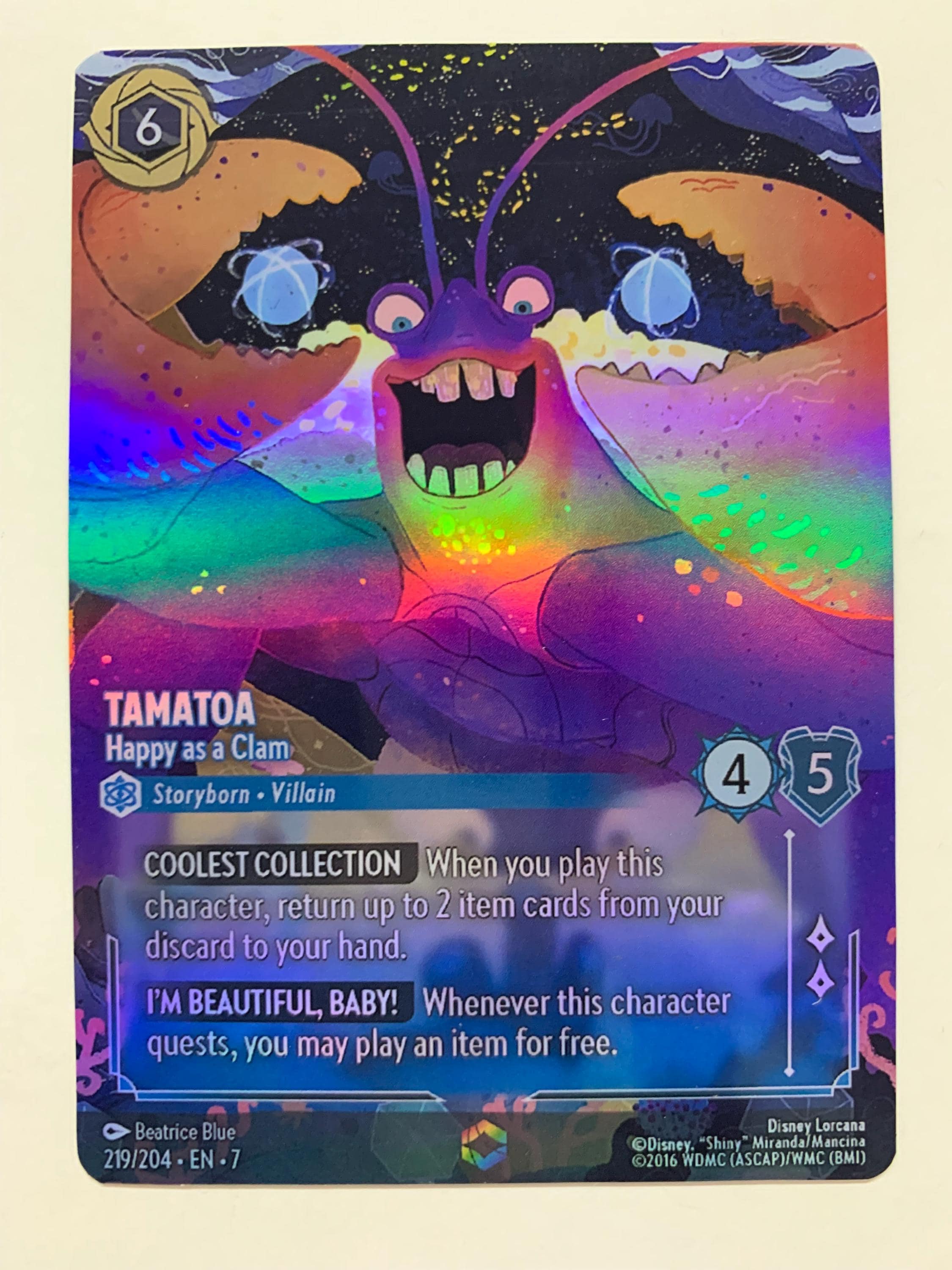 Tamatoa 219/204 | FULL HOLO | Orica PROXY - Etsy