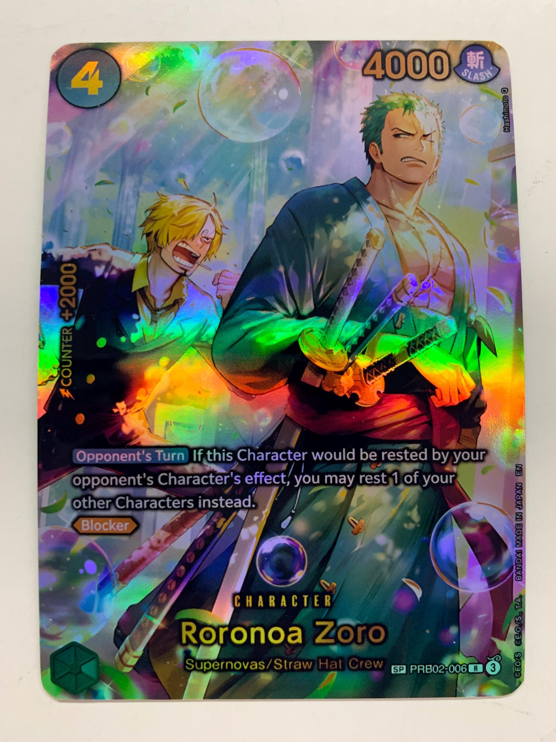 Roronoa Zoro PRB02-006 (alternate Art) | FULL HOLO | Orica PROXY