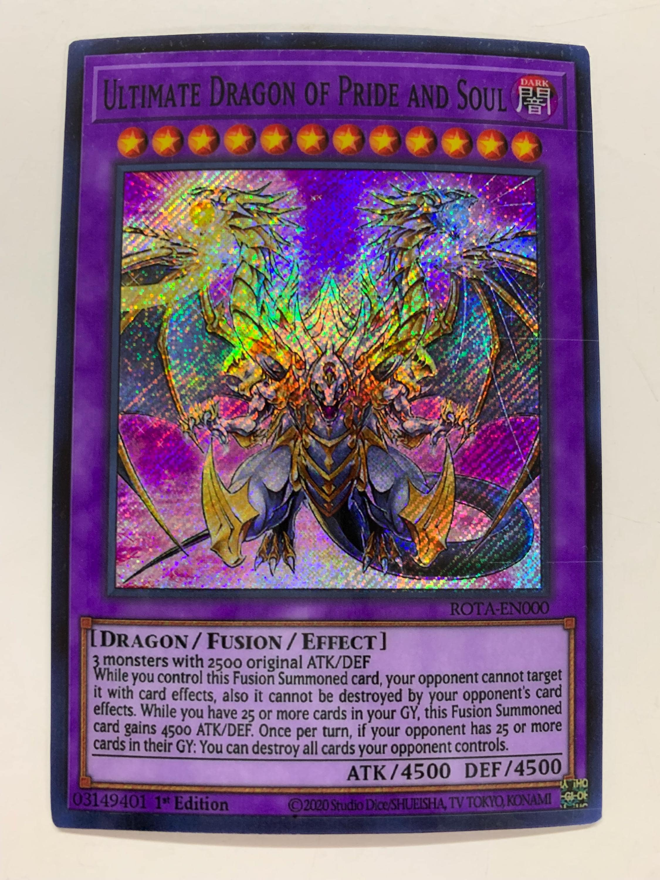 み*ん様 2024 遊戯王 ULT DRAGON/PRIDE/SOUL Ultimate Dragon of Pride and Soul | Secret Rare | Orica PROXY - Etsy