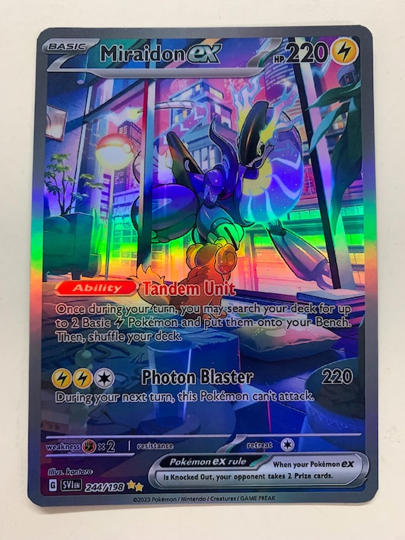 miraidon pokemon card holographic Amazon.com: Pokemon - Miraidon ex 227/198 - Scarlet & Violet - Ultra Rare