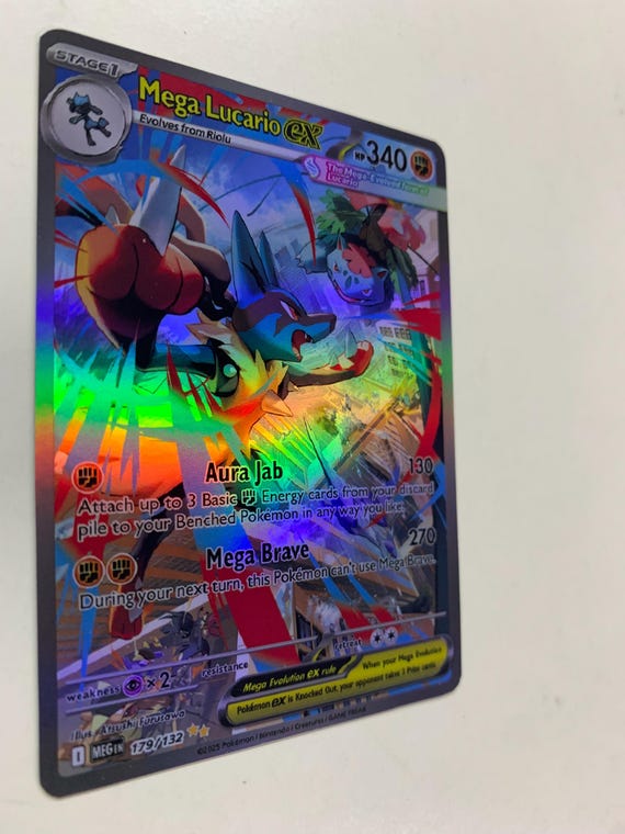 shiny mega lucario pokemon card Mega Lucario ex MUR 092/063 Mega Brave M1L Pokemon Card Japanese 2025 LP