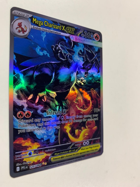 Mega Charizard X Ex 125/094 | FULL HOLO | Orica PROXY - Etsy