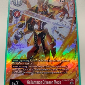 Gallantmon Crimson Mode EX2-073 Alternative Kunst VOLLE HOLO Orica-ERSATZ Bild 3