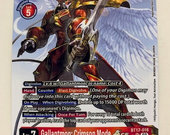 Gallantmon: Crimson Mode Ace BT17-018 (alternate Art) | FULL HOLO | Orica  PROXY - Etsy