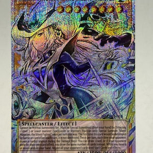 May include: A holographic Yu-Gi-Oh! trading card titled Silent Magician, the Silent Fighter. The card features a detailed illustration of a spellcaster character with long hair and a hat, with ATK 3500 and DEF 1000 stats printed at the bottom.