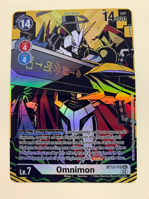 omnimon digimon card game Digimon Card Game Official Sleeve! Omnimon Alter-S! 60 Sleeves Per Pac –  Heroes and Games