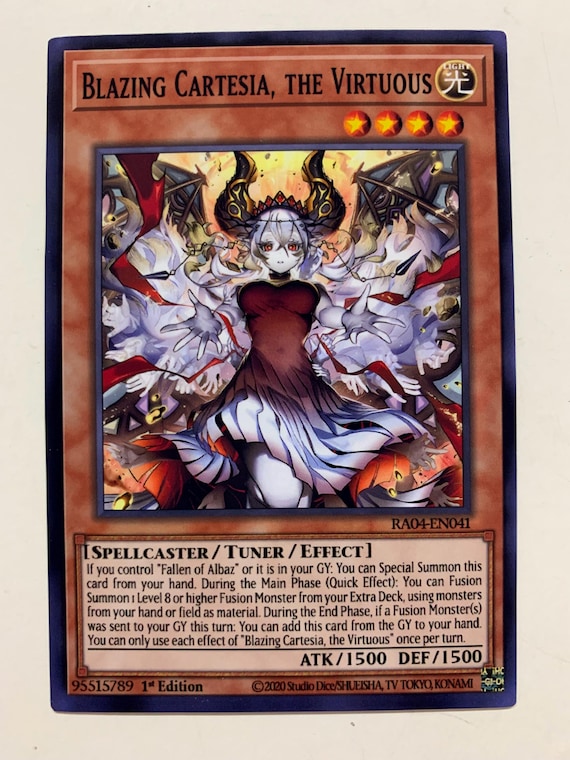 yugioh alt art cards Blazing Cartesia, the Virtuous (alternate Art) | Secret Rare | Orica PROXY until the end of your opponents turn Konami just release a new