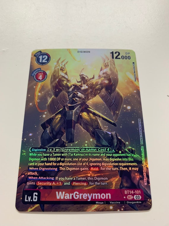 wargreymon digimon card Wargreymon BT14-101 (alternate Art) | FULL HOLO | Orica PROXY