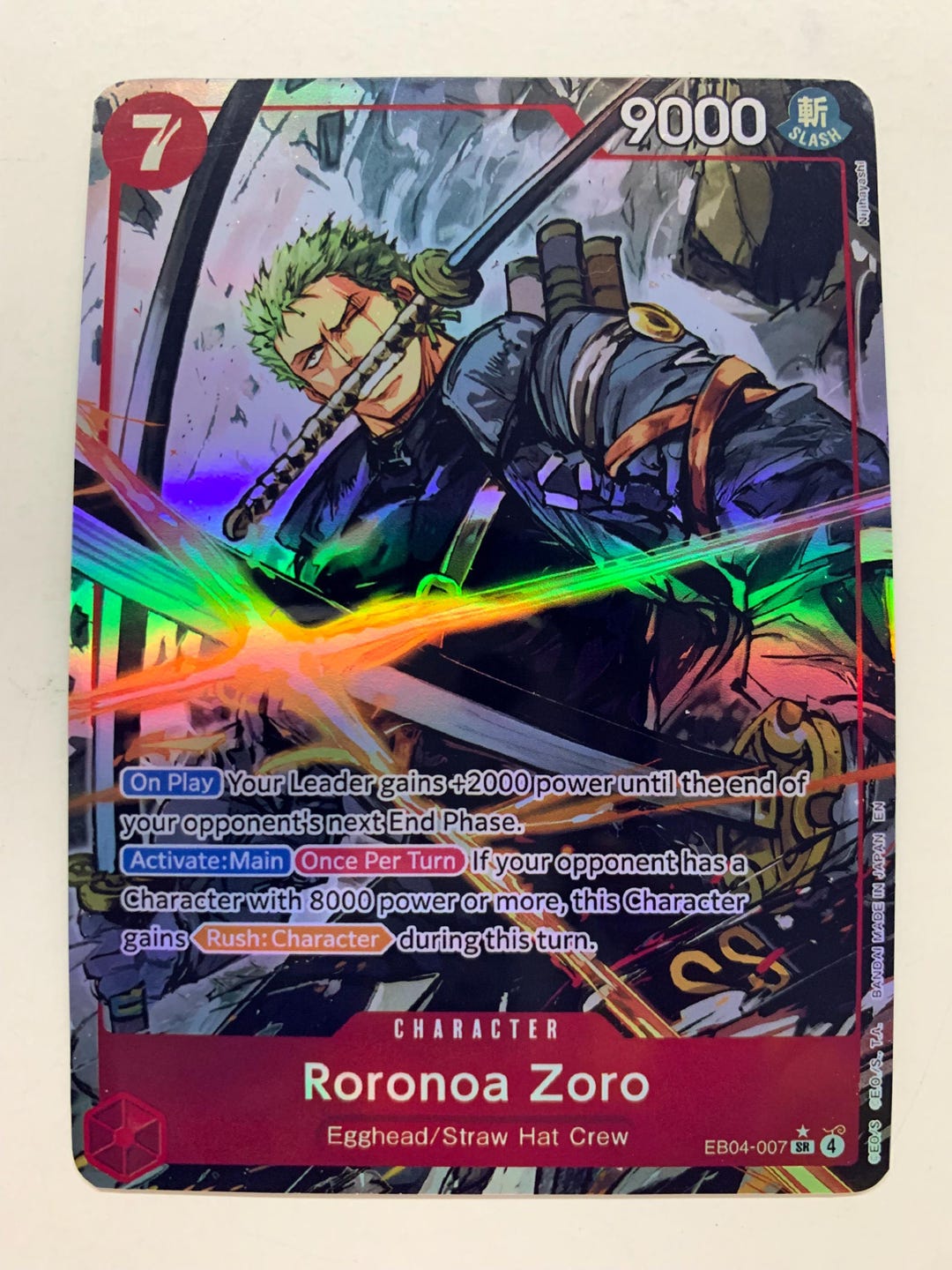 Roronoa Zoro EB04-007 (alternate Art) | FULL HOLO | Orica PROXY - Etsy