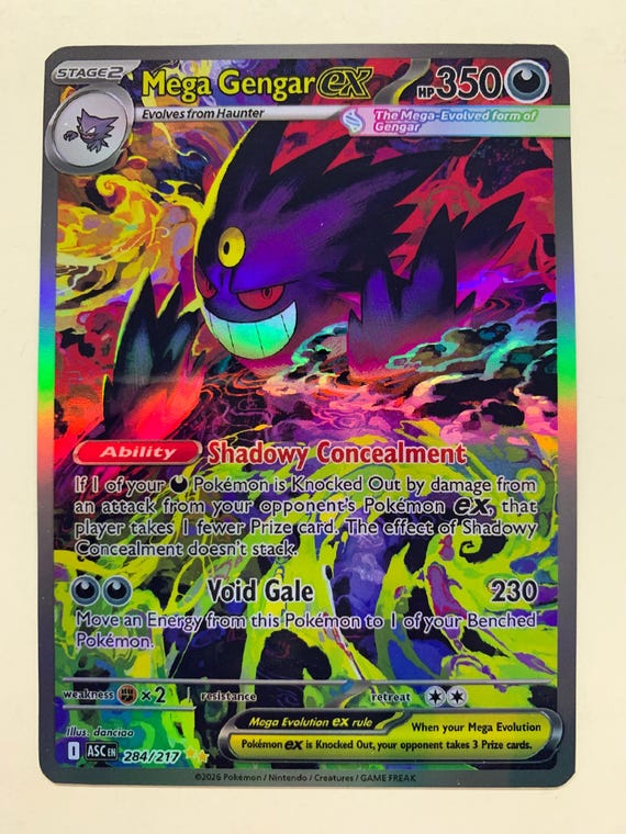 Mega Gengar Ex 284/217 | FULL HOLO | Orica PROXY - Etsy
