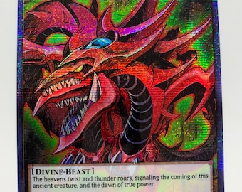 Slifer the Sky Dragon GX Gold Metal Yugioh Pokemon Card - Etsy