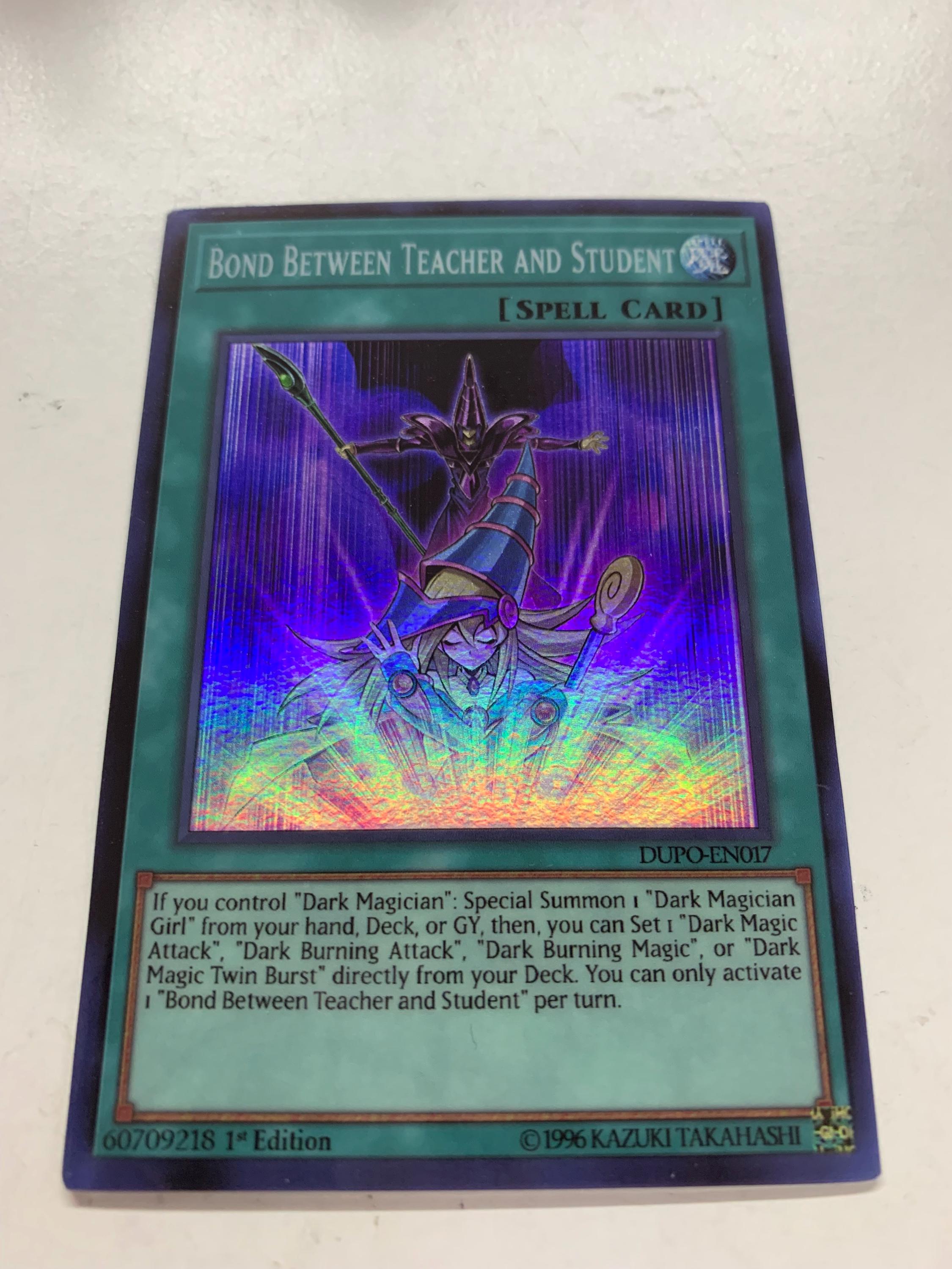 bond between teacher and student yugioh card DUPO-EN017 Ultra Rare Unlimite you can Set 1 Dark Magic Attack Bond Between Teacher and Student