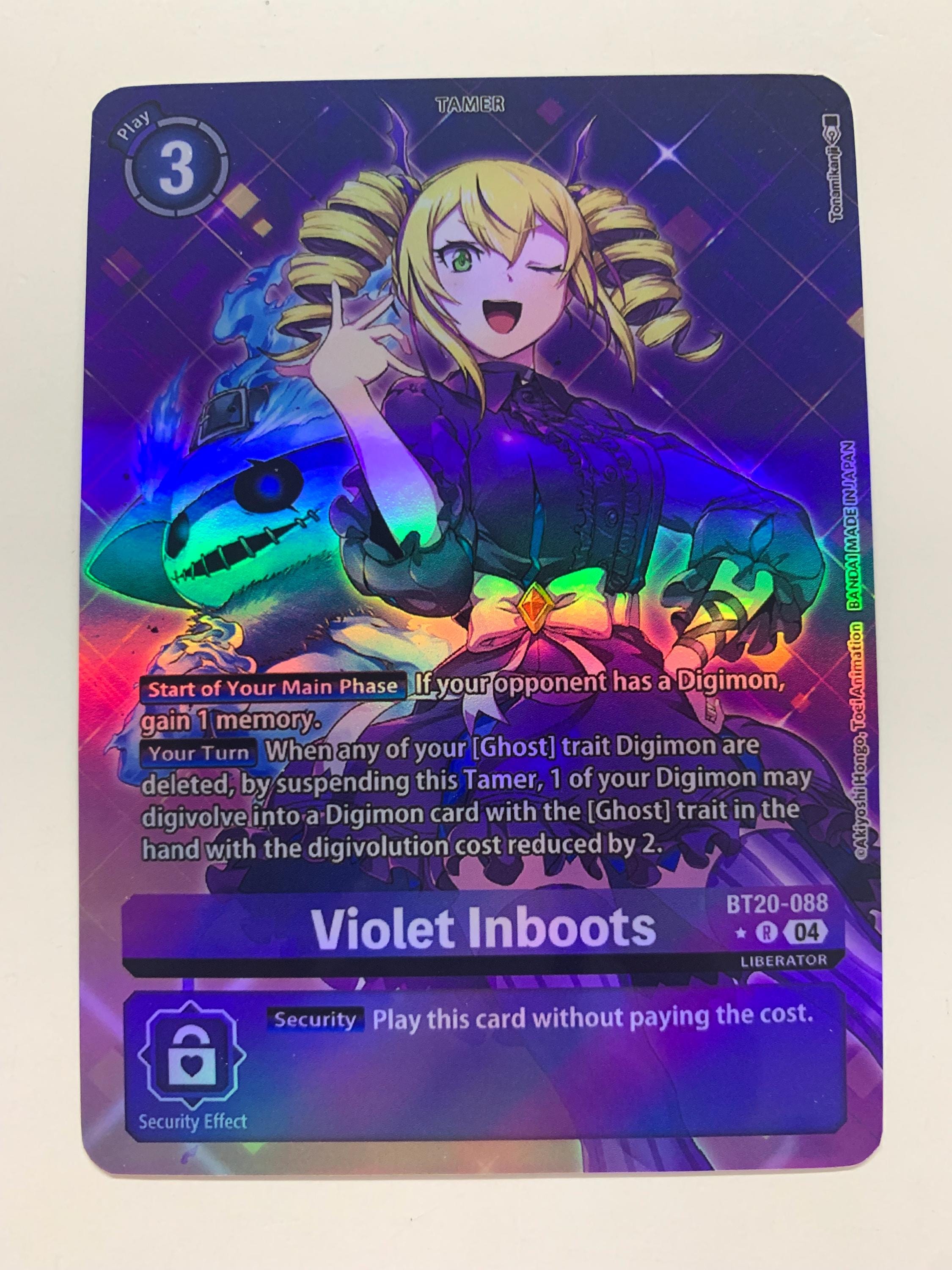 THE デジモン Violet Inboots BT20-088 (alternate Art) | FULL HOLO | Orica