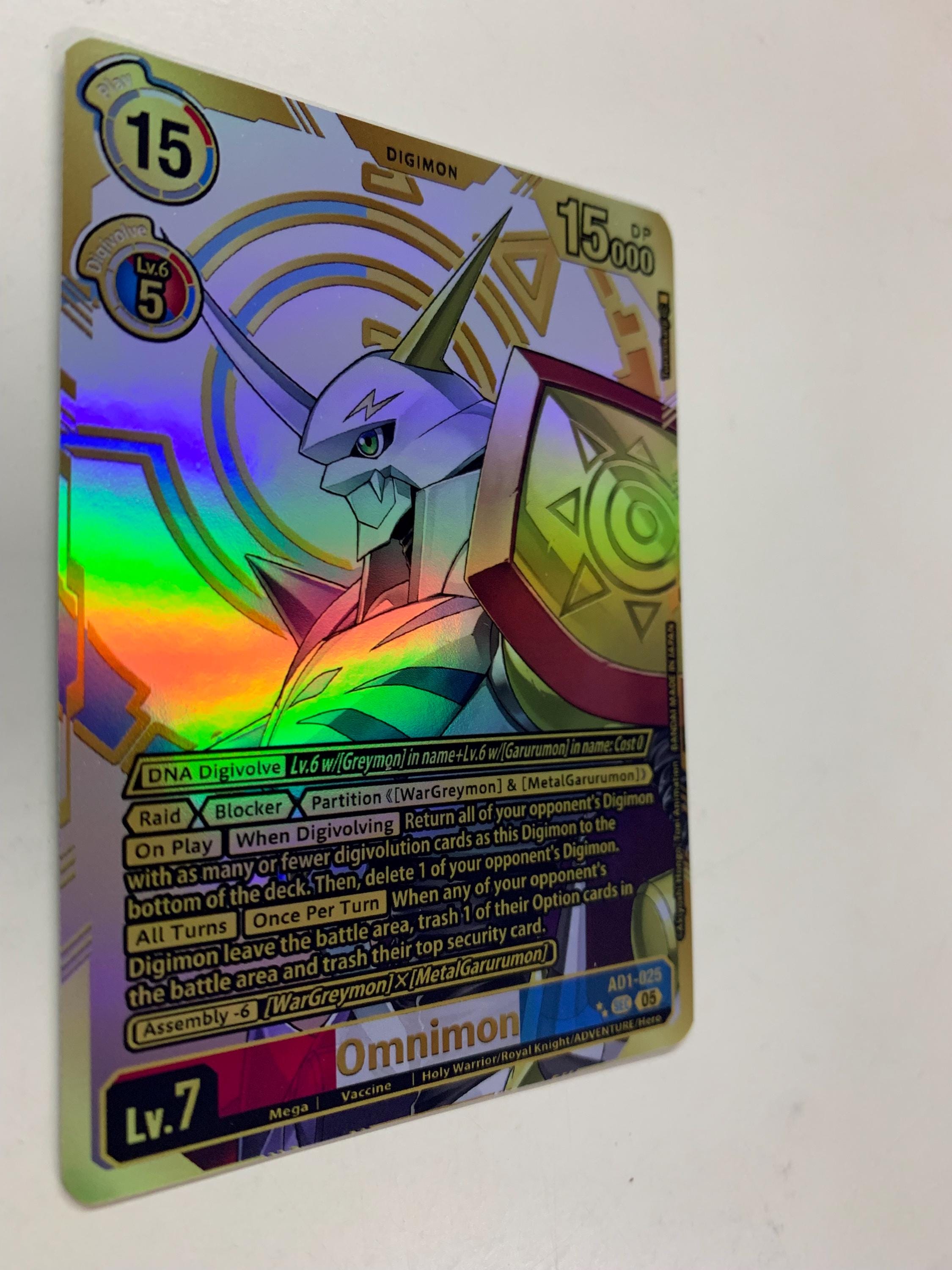 Omnimon AD1-025 (alternate Art) | FULL HOLO | Orica PROXY - Etsy