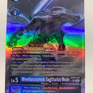 WereGarurumon: Sagittarius Mode EX9-019 (Alternate Art) | FULL HOLO | Orica PROXY