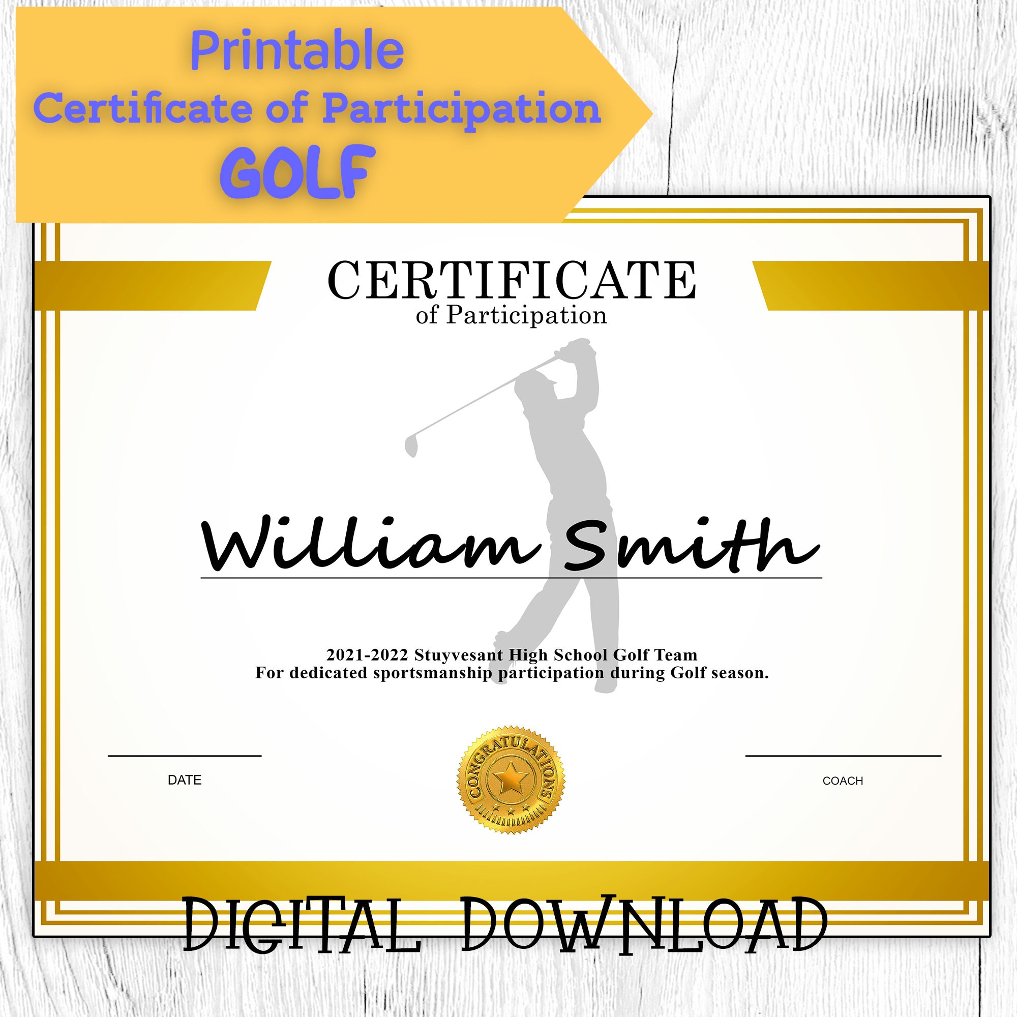Image 15 for Golf Certificate Templates For Word