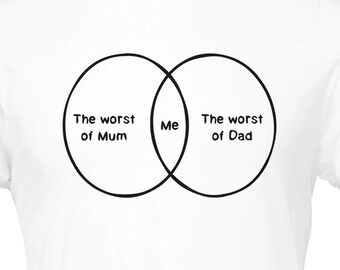 Funny Venn Diagram Shirt | Worst of Mum Dad Me Tee | Sarcastic Family Humour Graphic