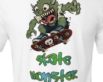 Skateboard Monster Shirt | Skateboarding T-Shirt | Horror Skate Tee | Gothic Streetwear | Alternative Gift | Skateboarder Gift