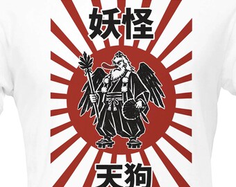 Tengu T Shirt | Vintage Japanese Yokai Folklore Tee | Ukiyo-e Samurai Art