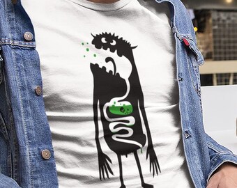 Funny Monster T Shirt, Gross Cartoon Monster Tee, Weird Horror Shirt, Creepy Creature T-Shirt, Alternative Graphic Tee, Monster Gift