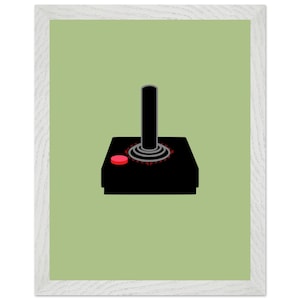 Pôster emoldurado do controle do Atari 2600: arte minimalista para videogame