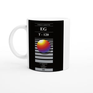 Retro VHS T-Shirt | 80s Nostalgia Tee | Vintage Video Tape Graphic Shirt | Retro Lovers Gift White 11oz Mug