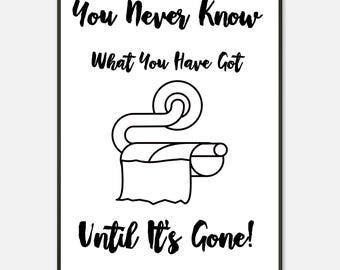 Funny Bathroom Wall Art Print Toilet Artwork