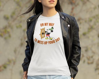 Steamboat Willie Mickey Mouse T-Shirt: Funny Cartoon, Soft Cotton