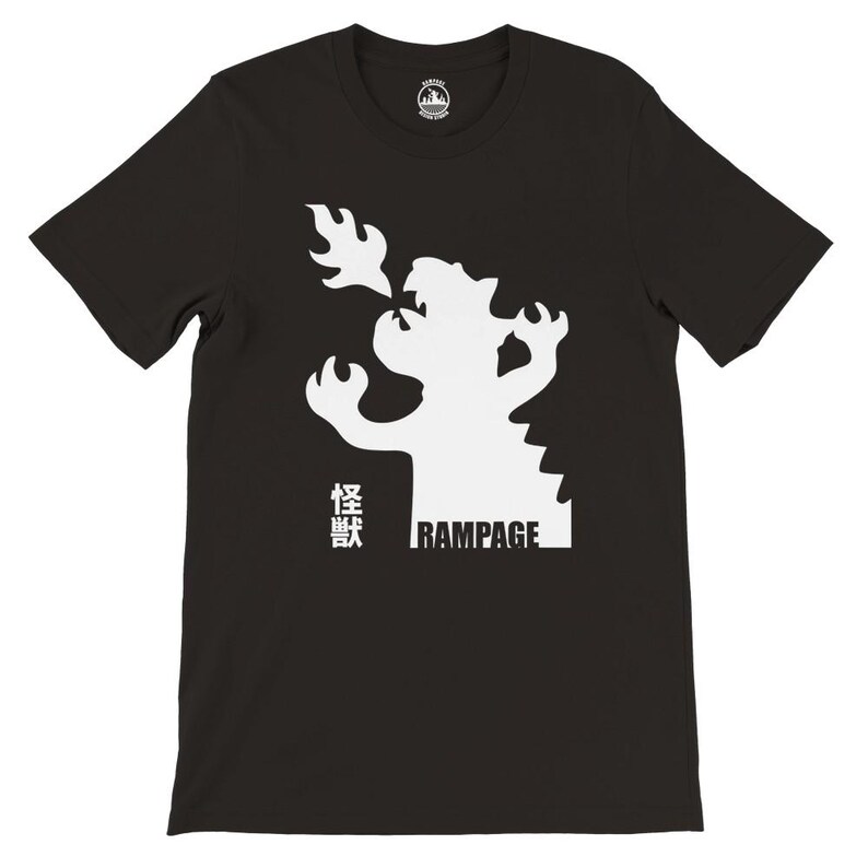 Rampage Kaiju Monster T-Shirt – Soft Cotton, Unisex Fit - Rampage Design Studio Black
