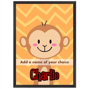 Personalized Monkey Nursery Art: Playful Kids Room Decor