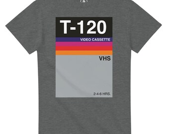 Retro VHS-cassette-T-shirt: T-shirt jaren 80 nostalgie voor filmliefhebbers